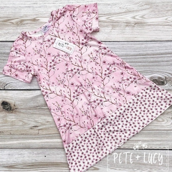 Pete + Lucy Cherry Blossom Short Sleeve Dress Size 2T - Picture 1 of 2